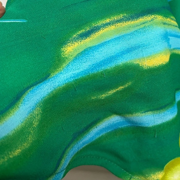 VTG Y2K Gabrielle Mxi Dress Women M Floral Green Sheer Silk Blend Boho Cottage - Picture 8 of 16